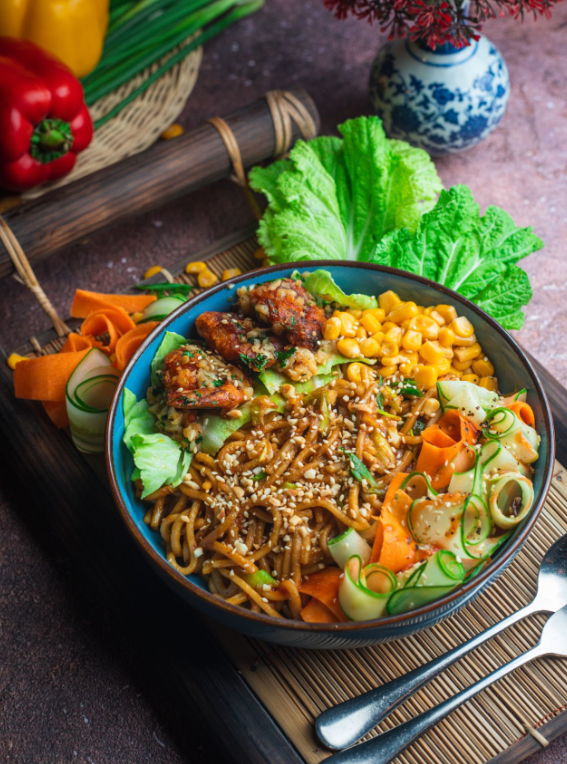 Garlic & Butter Prawn Noodles Bowl