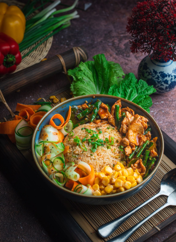 Chicken Long Bean Rice Bowl